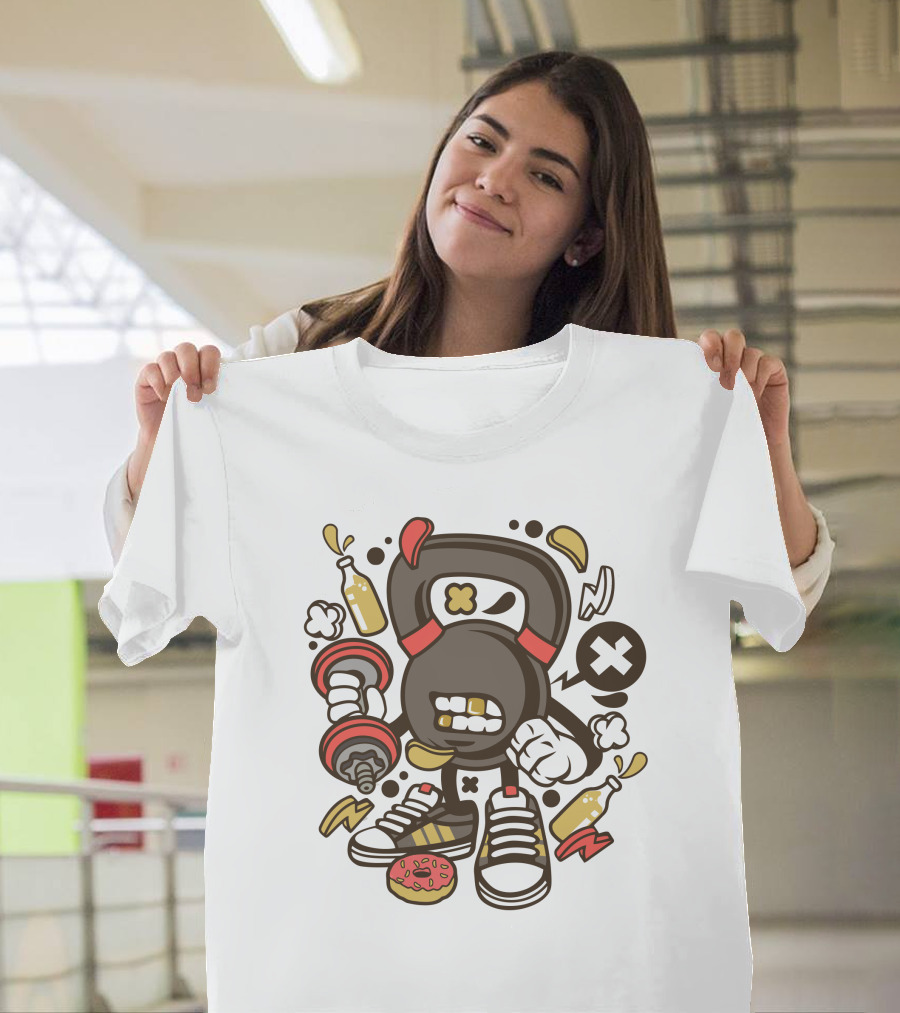 Kettle Bells Sneaker Donut Workout Remix T-Shirt