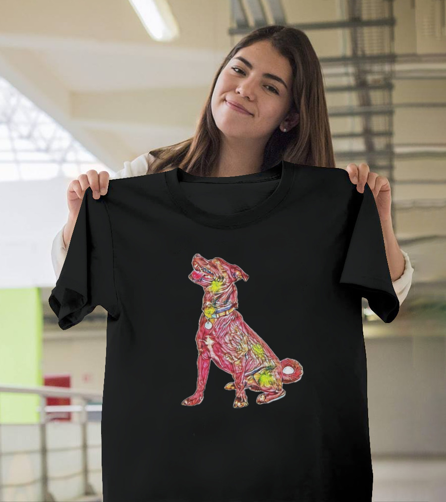 Mixed Medium Size Breed Dog Vibrant Colorful Artistic Canine T-Shirt