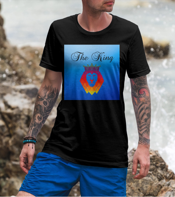 The King Vibrant Geometric Crowned Lion T-Shirt