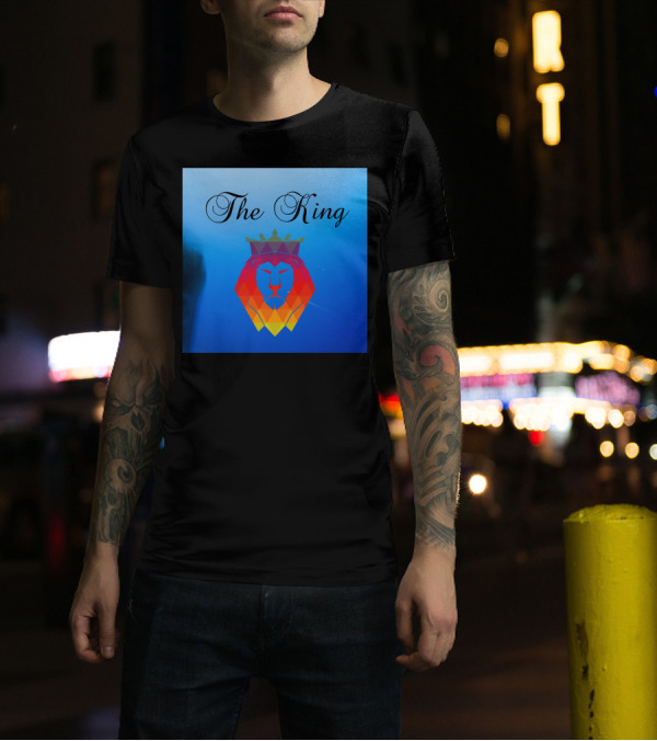 The King Vibrant Geometric Crowned Lion T-Shirt
