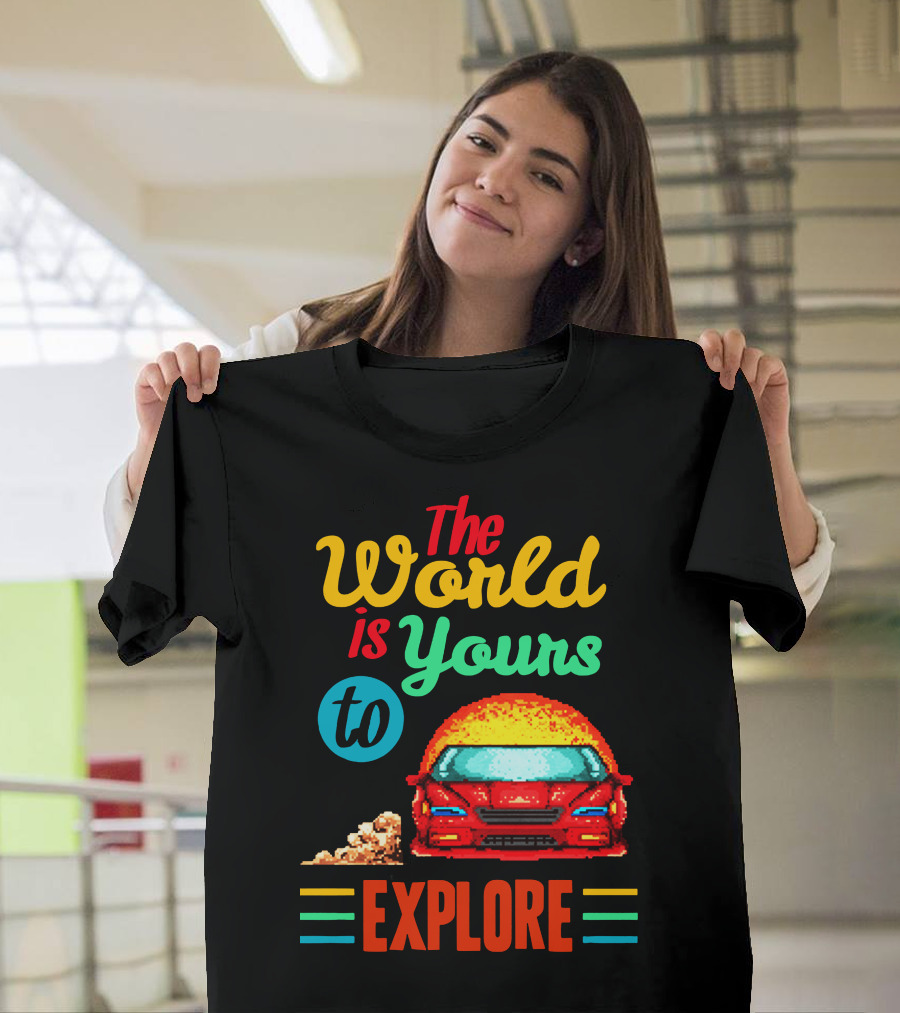 The World Is Yours to Explore Retro Car Adventure T-Shirt