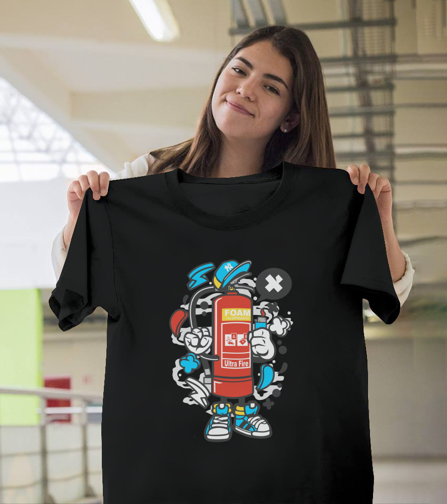 FOAM BASE EXTINGUISHER Ultra Fire Character with Cap and Sneakers T-Shirt