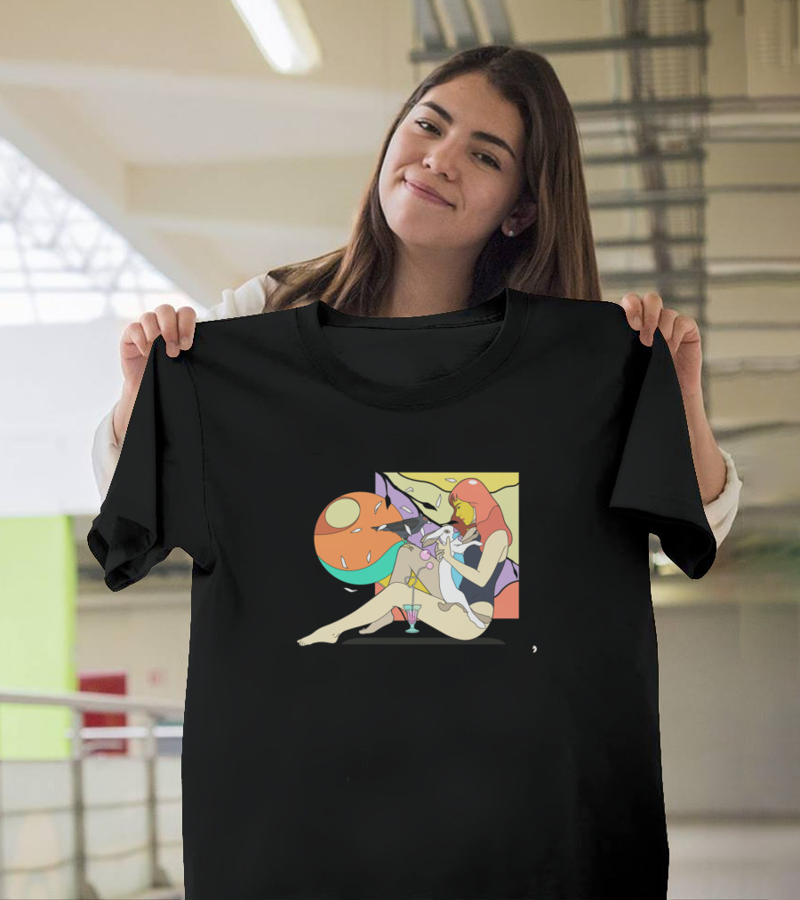 Bauer Space Surrealism with Woman and Boba柄 T-Shirt