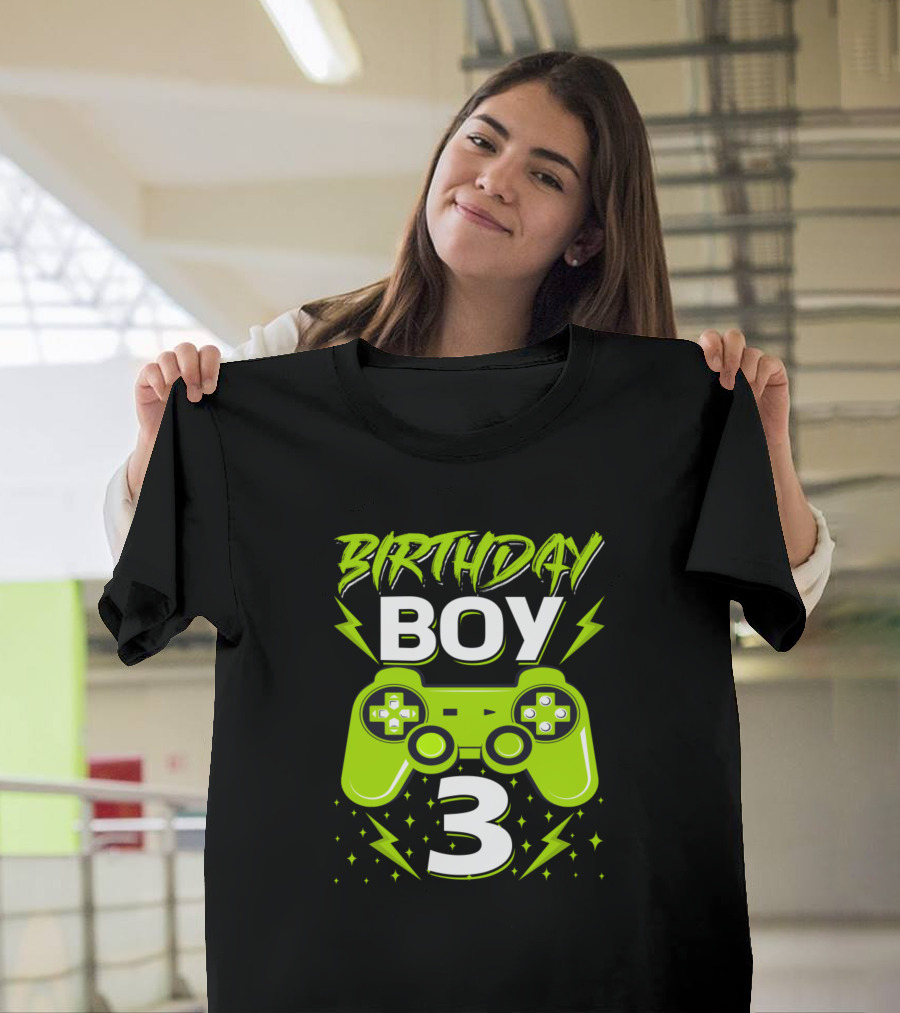 Birthday Boy 3 Gamer Video Game Controller 3rd T-Shirt