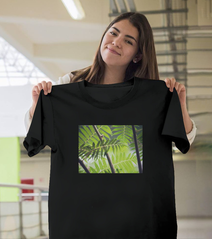 Green Leafs Fern Foliage Nature Botanical Forest Scene T-Shirt