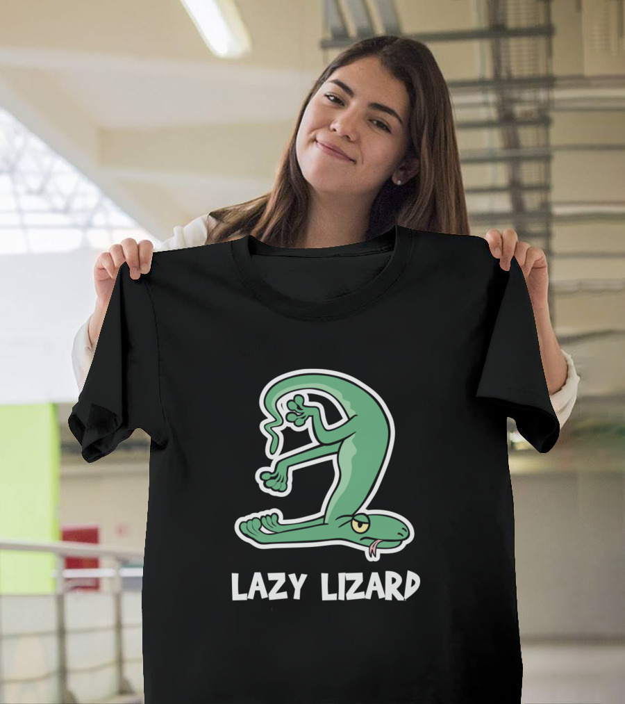 Lazy Lizard Cartoon Gecko Humor T-Shirt