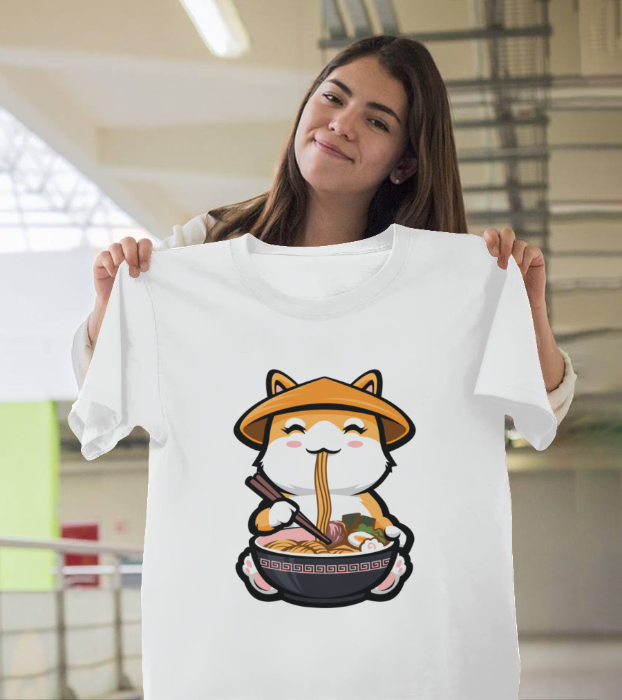 Kawaii Ramen Cat Anime Japanese T-Shirt