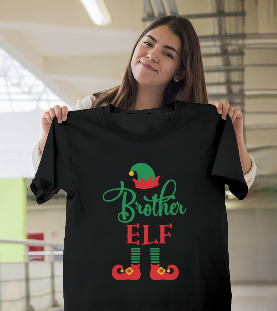 Brother Elf Family Christmas Group Matching Festive T-Shirt