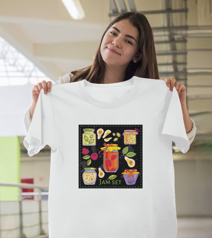 Jam Set Fruit Jars Strawberry Pear Raspberry T-Shirt
