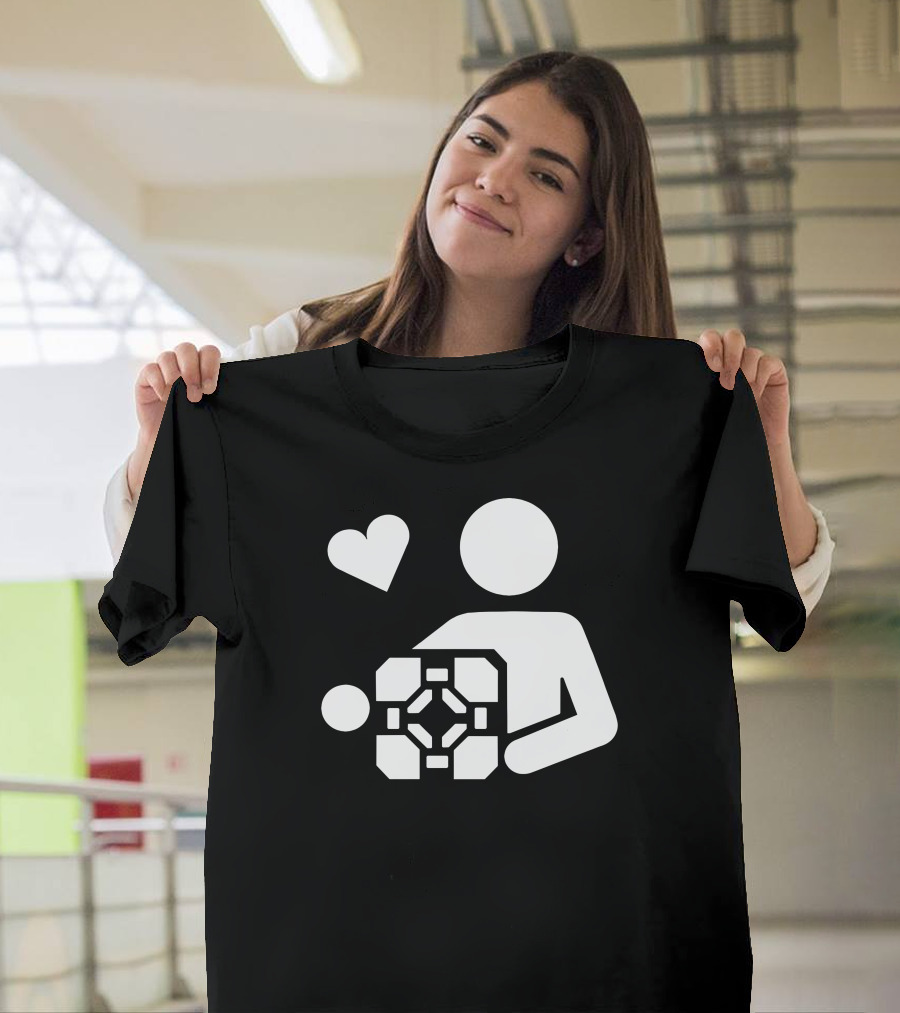 Adesivo Amor Companion Cube Portal T-Shirt