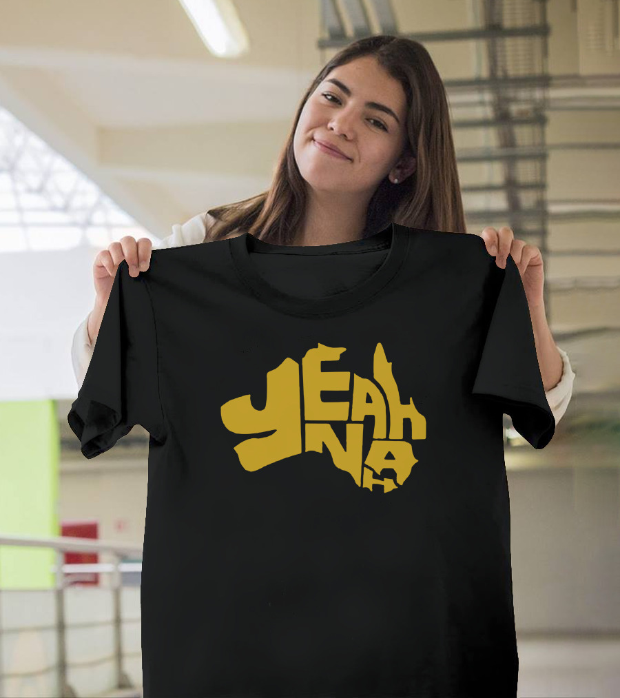 Yeah Nah in Australia Map Shape Aussie Slang T-Shirt