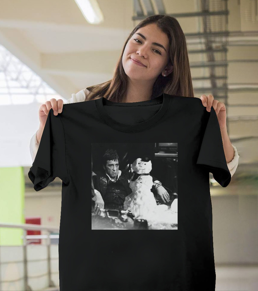 Tony Montana Scarface Snowman Scene T-Shirt