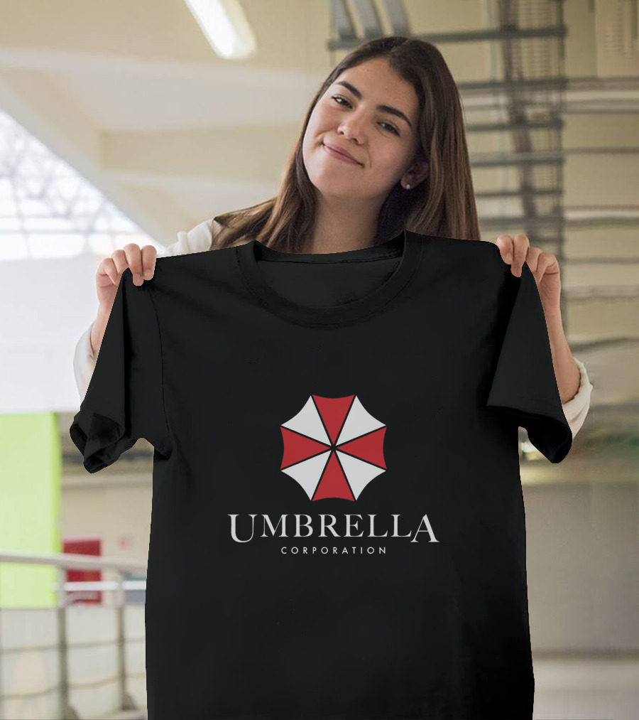 Umbrella Corporation Logo Red and White Umbrella T-Shirt