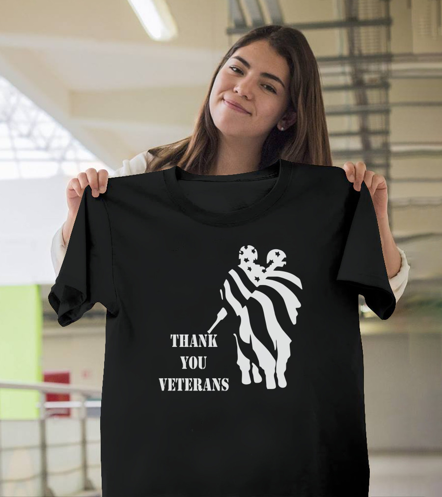 Thank You Veterans American Flag Soldier T-Shirt