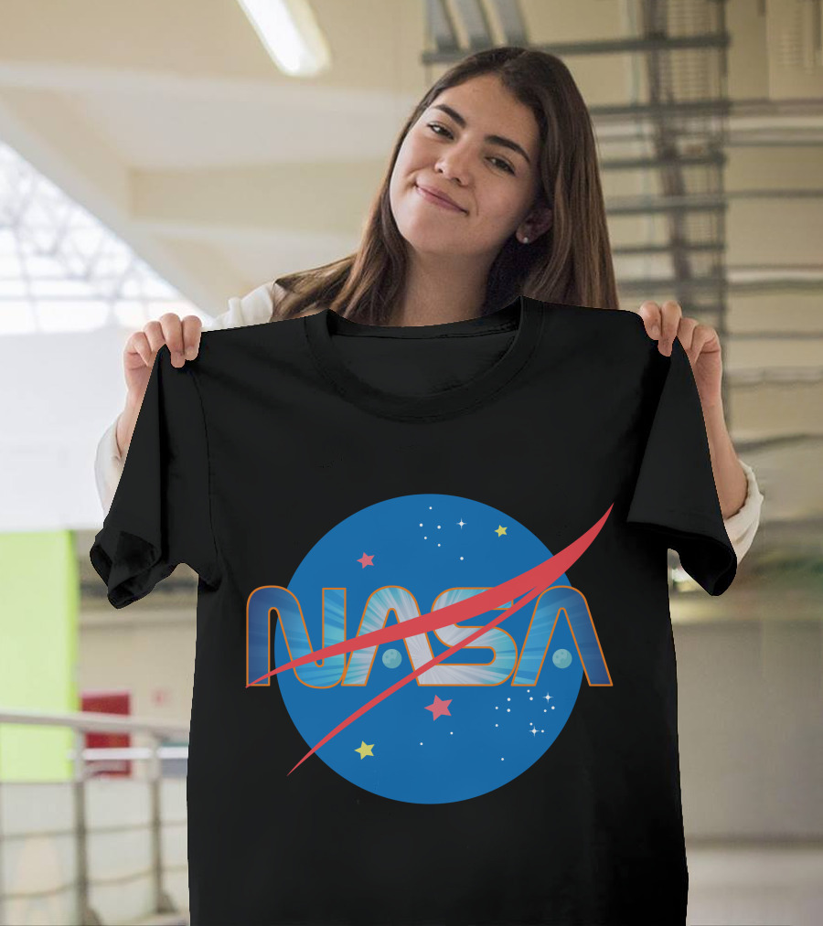 NASA Space-Themed Logo With Stars And Planets Elements T-Shirt