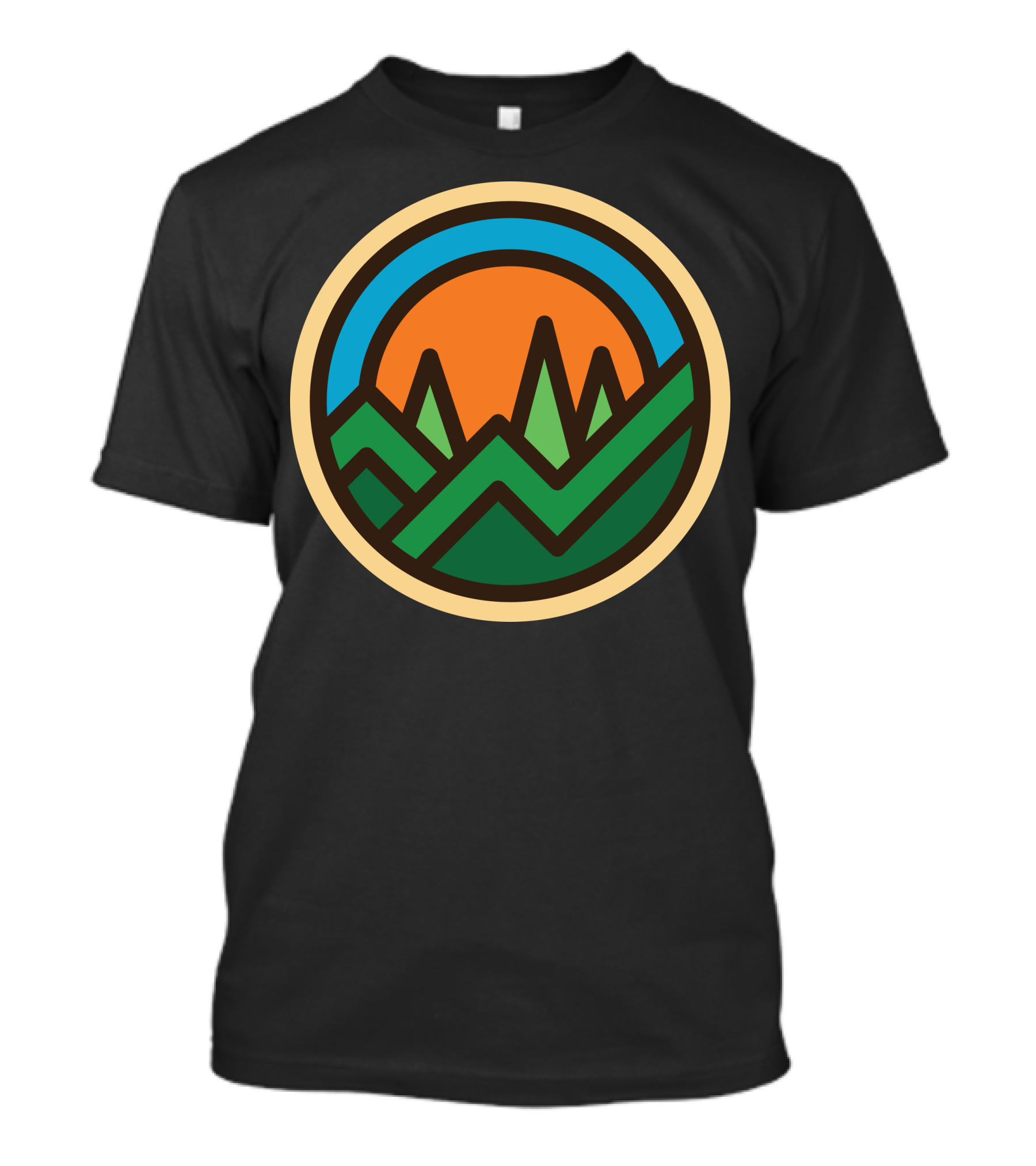 Nature Bold Mountain Sunrise Circle T-Shirt