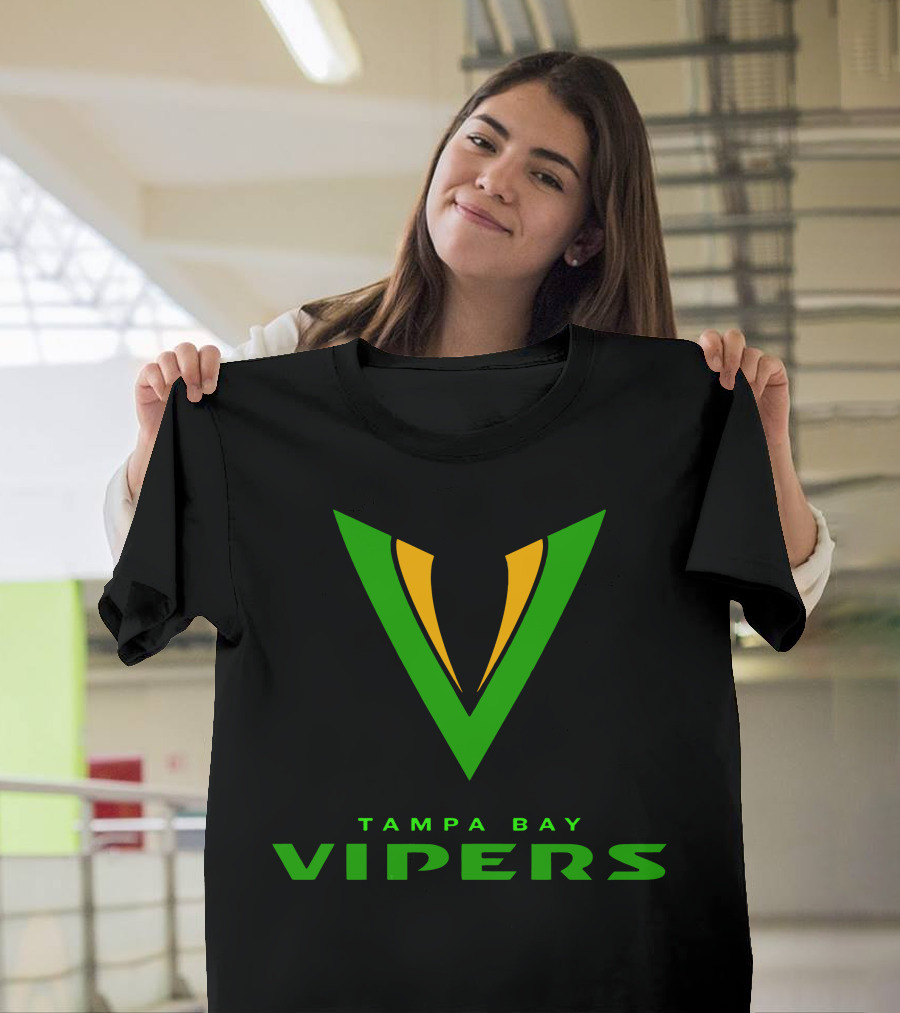 Tampa Bay Vipers XFL Team Logo Green and Yellow T-Shirt