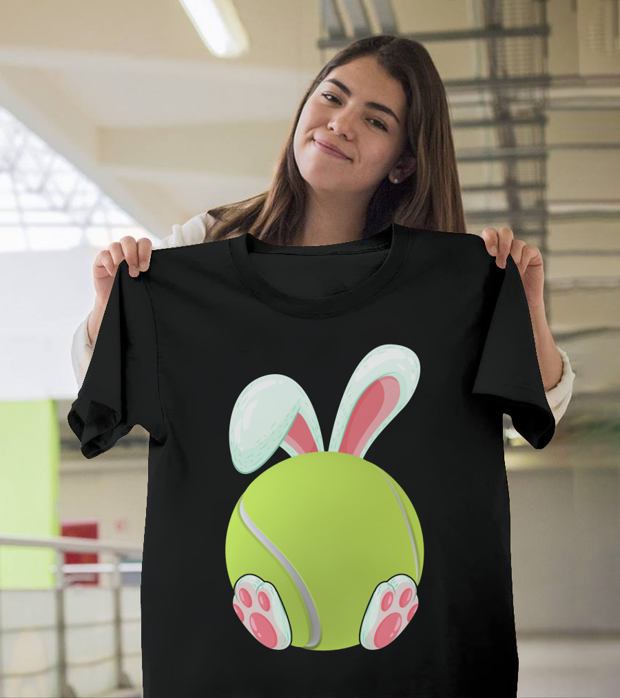 Tennis Ball Bunny Ears and Paws T-Shirt
