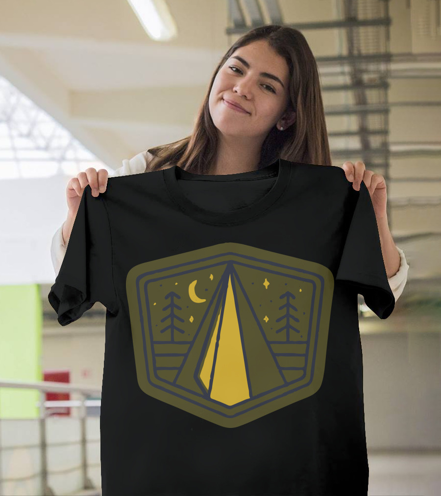 Beauty Night Camping Under Stars and Moon T-Shirt
