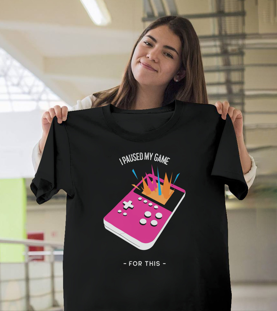 I Paused My Game for This Retro Handheld Controller Explosion T-Shirt