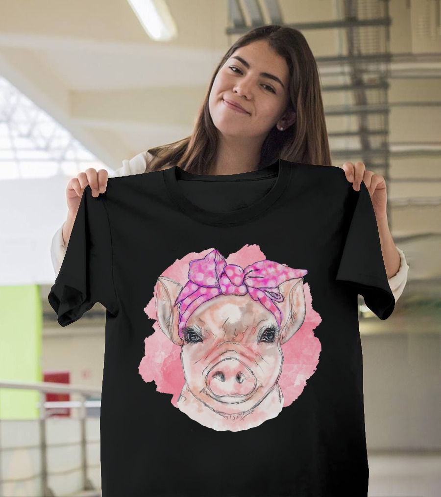 Pink Bandana Pig T-Shirt