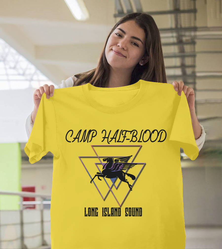 CAMP HALF-BLOOD LONG ISLAND SOUND Pegasus Triangles T-Shirt