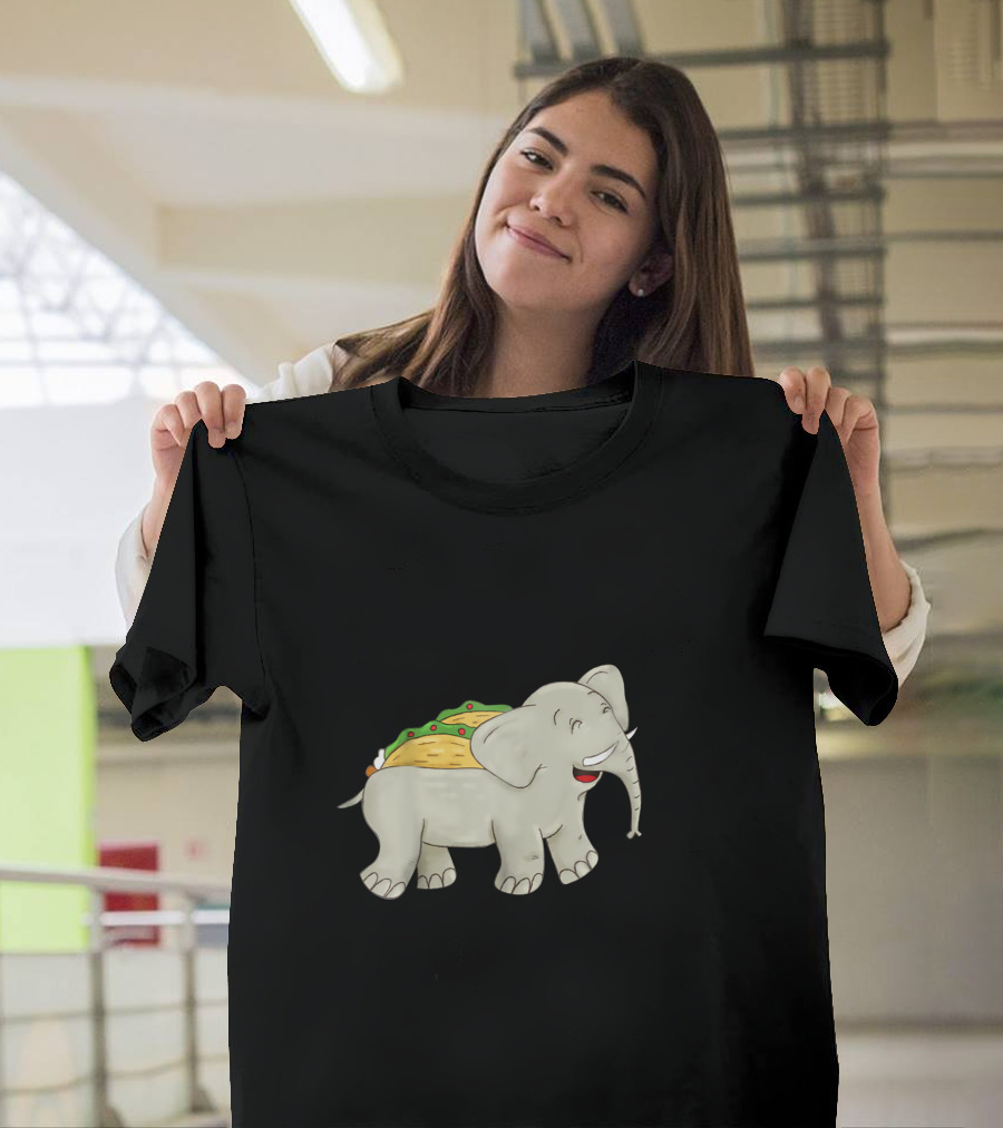 Elephant with Taco and Musical Notes T-Shirt