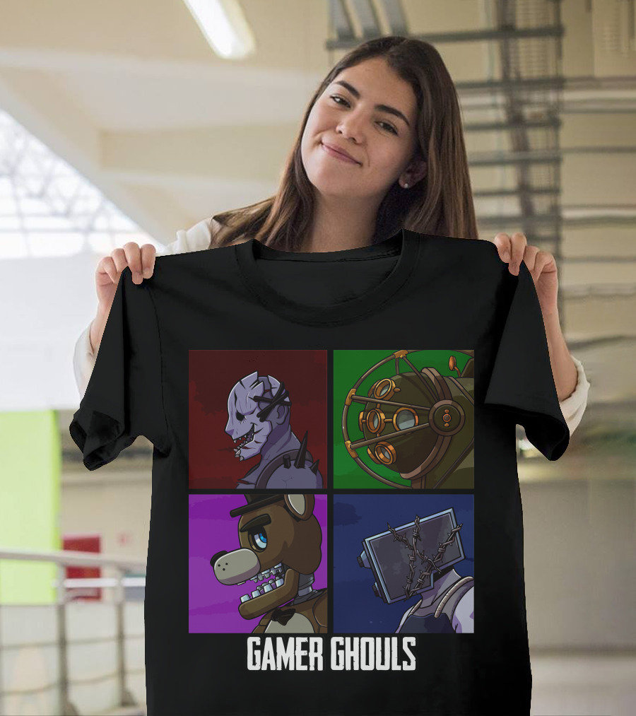 Gamer Ghouls Horror Game Icons Quartet T-Shirt