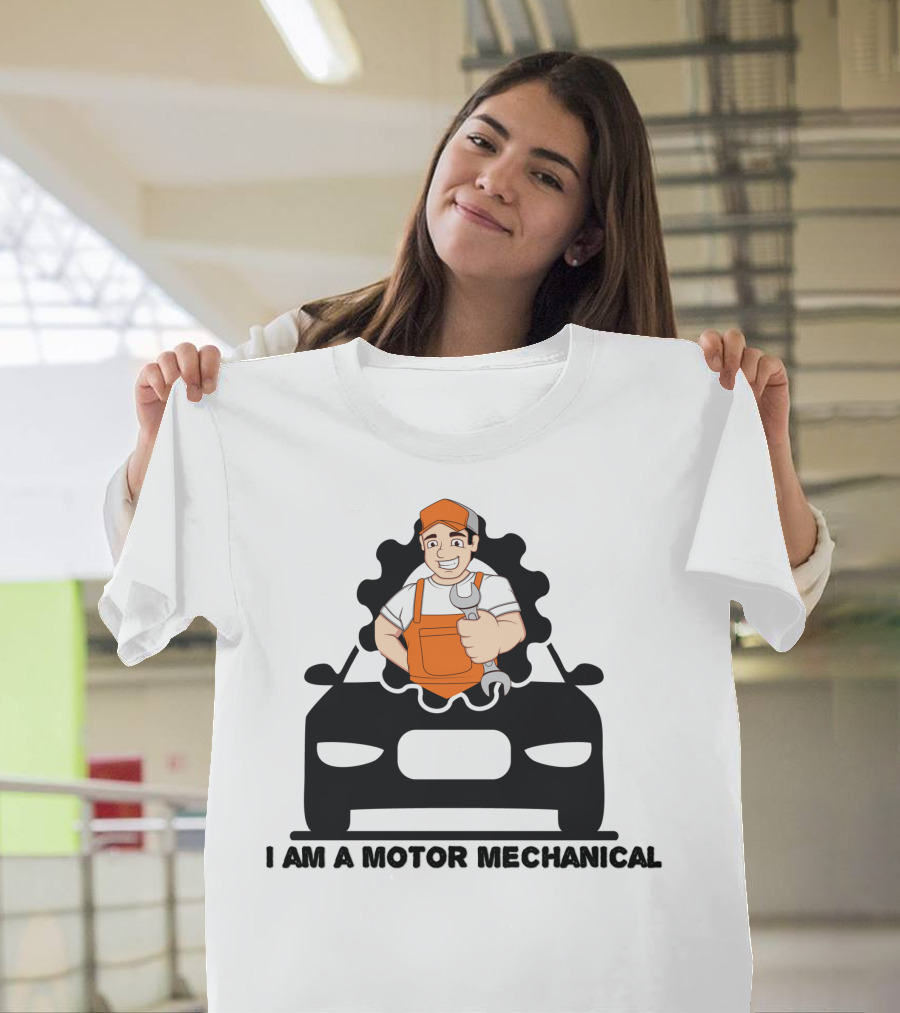 I Am A Motor Mechanical Funny Mechanic Cartoon Thumbs Up T-Shirt