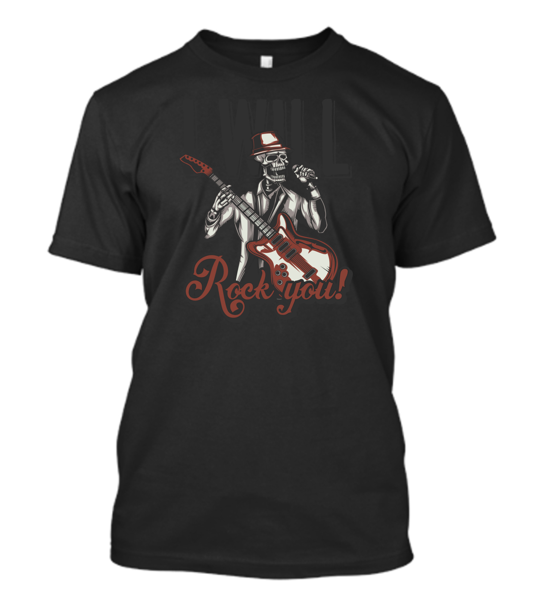 I Will Rock You Skeleton With Guitar And Fedora T-Shirt