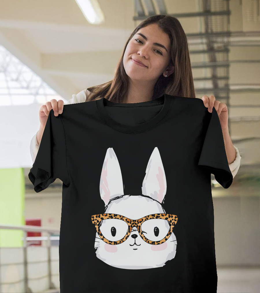 Leopard Print Sunglasses Bunny Easter Day T-Shirt