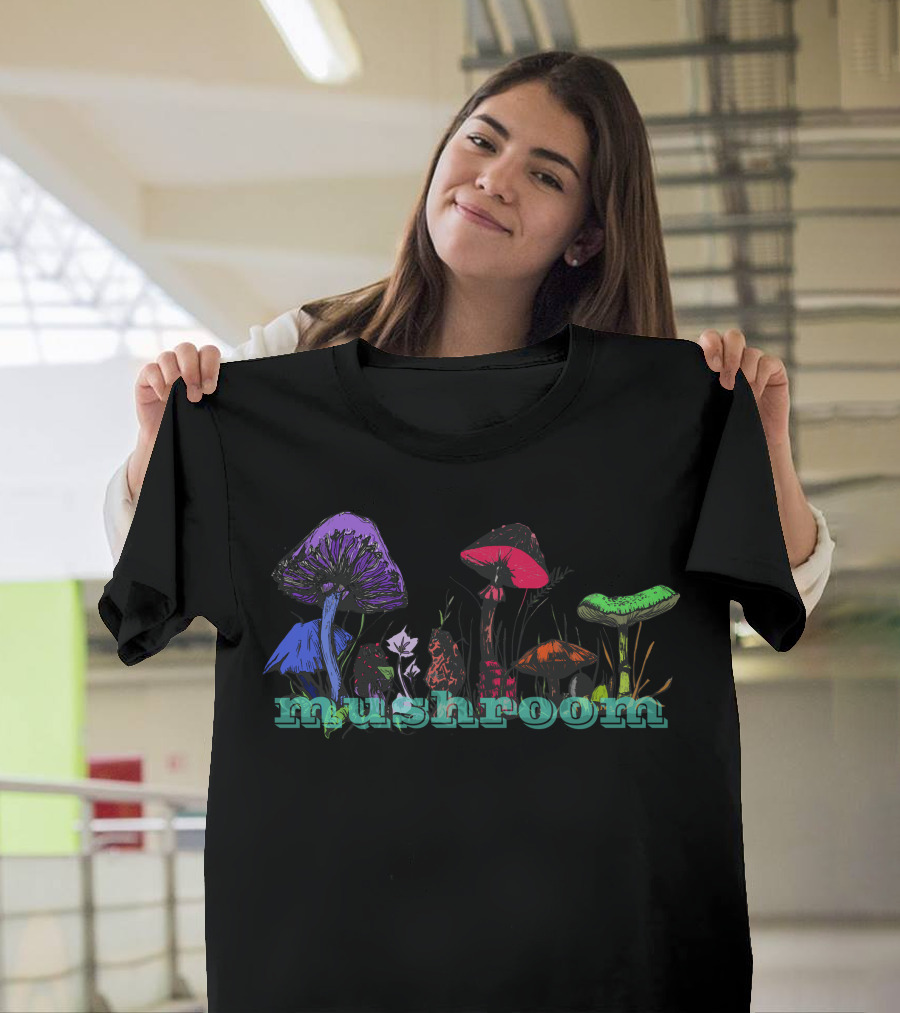 Mushroom Family Colorful Fungi Variety T-Shirt