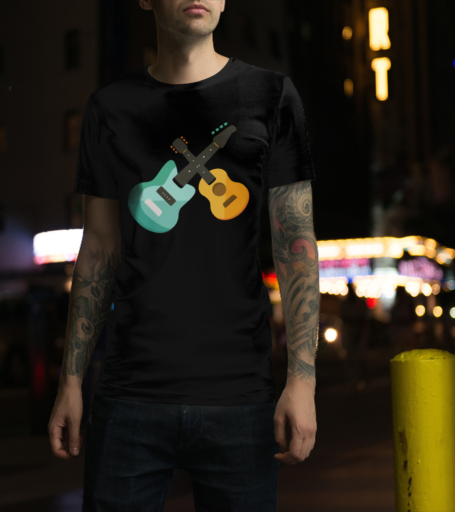 Music Of Guitar Electric And Acoustic Crossing T-Shirt