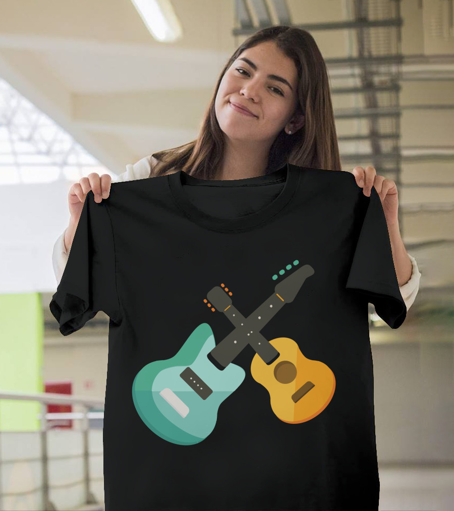 Music Of Guitar Electric And Acoustic Crossing T-Shirt
