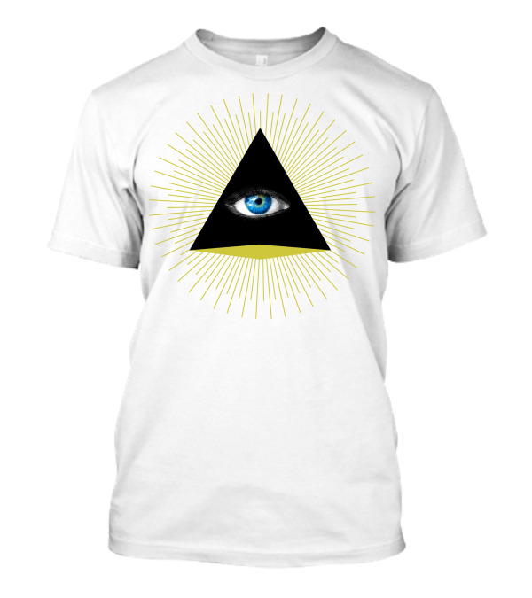 Ojo Pyramid Illuminati Eye Triangle With Radiating Lines T-Shirt