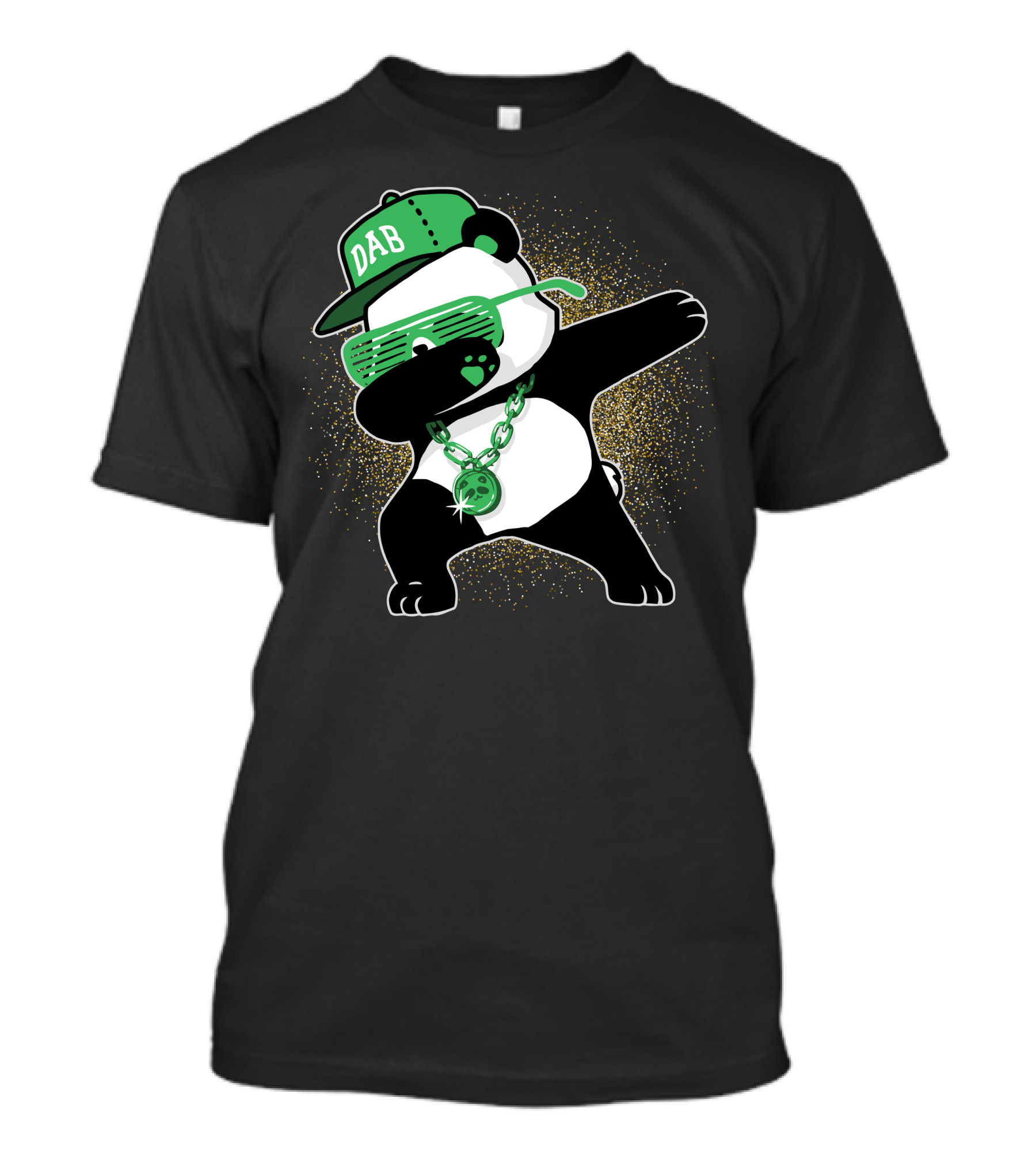 Panda Dab Green Glasses Hat Life T-Shirt