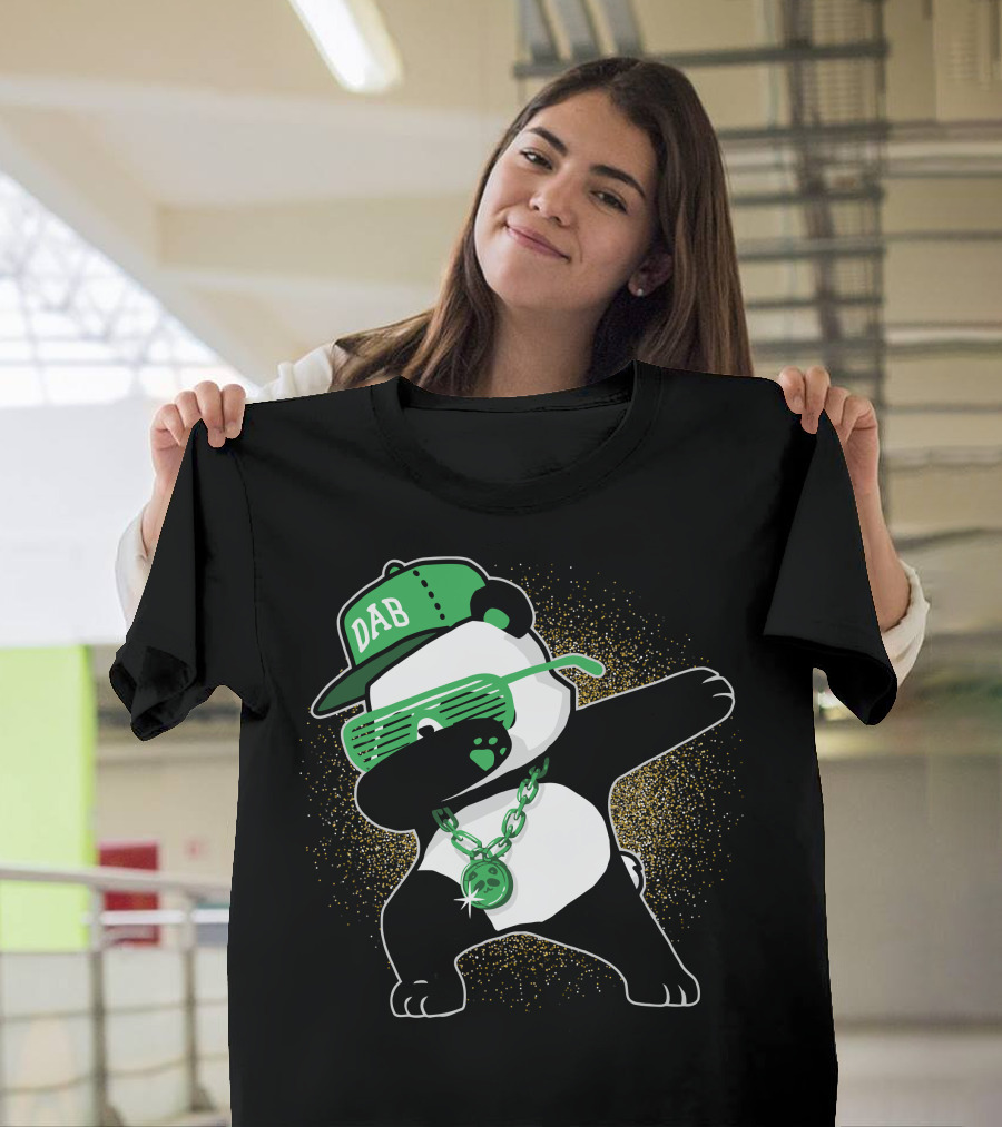 Panda Dab Green Glasses Hat Life T-Shirt