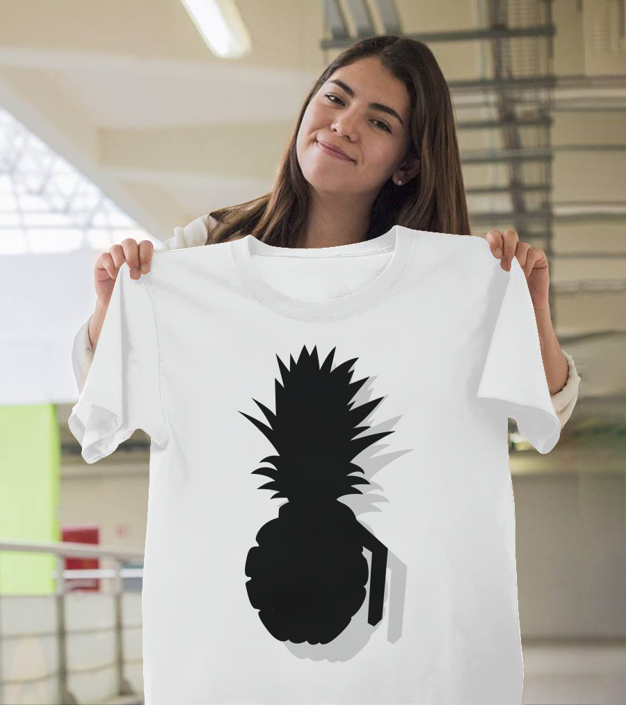 Pineapple Grenade Silhouette Black T-Shirt