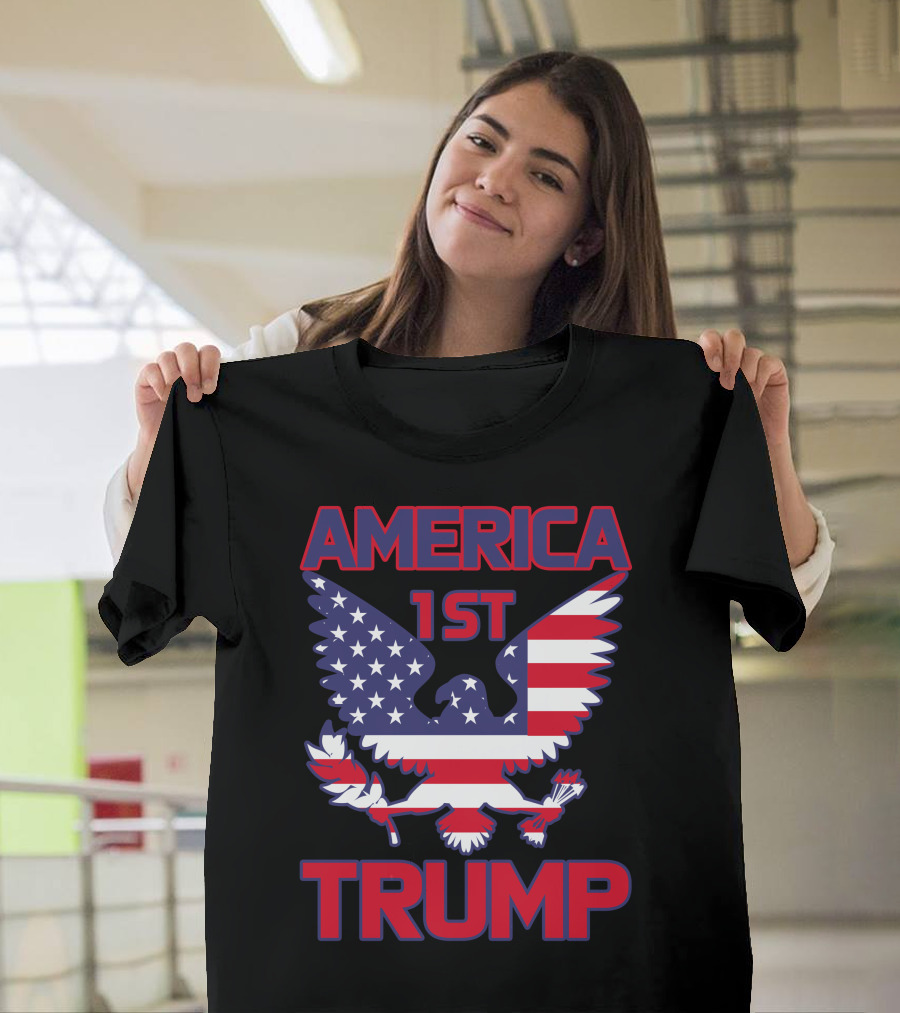 TRUMP AMERICA 1ST EAGLE FLAG COLORS T-Shirt