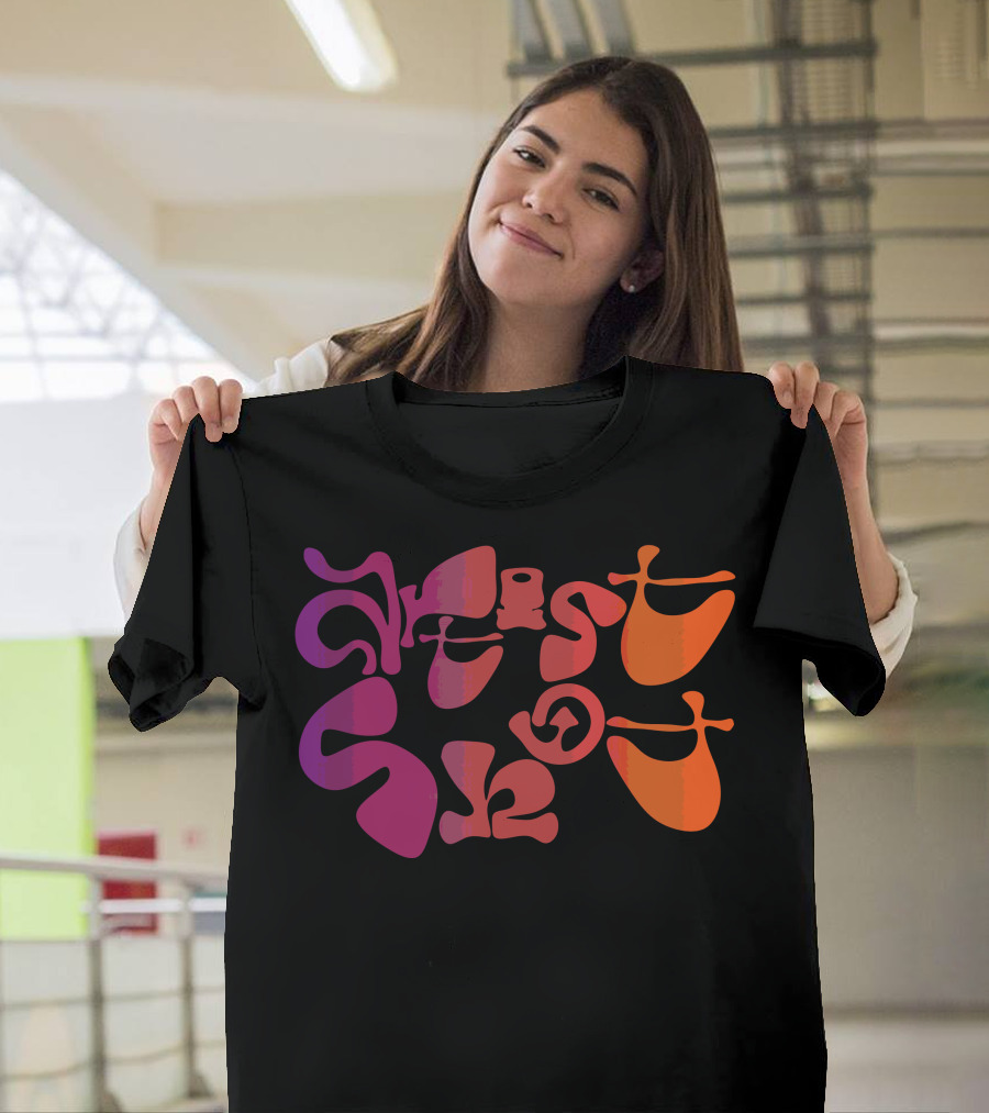 Artist Shot Colored Psychedelic Typography T-Shirt