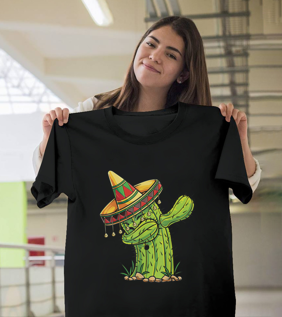 Dabbing Cactus with Sombrero T-Shirt