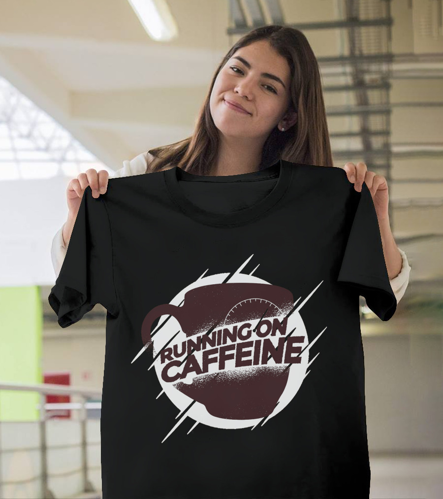Running On Caffeine Coffee Cup Speedometer T-Shirt