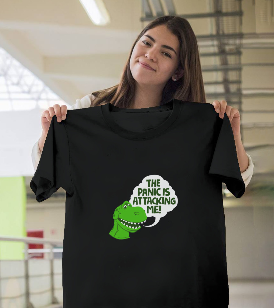 THE PANIC IS ATTACKING ME GREEN DINOSAUR T-Shirt