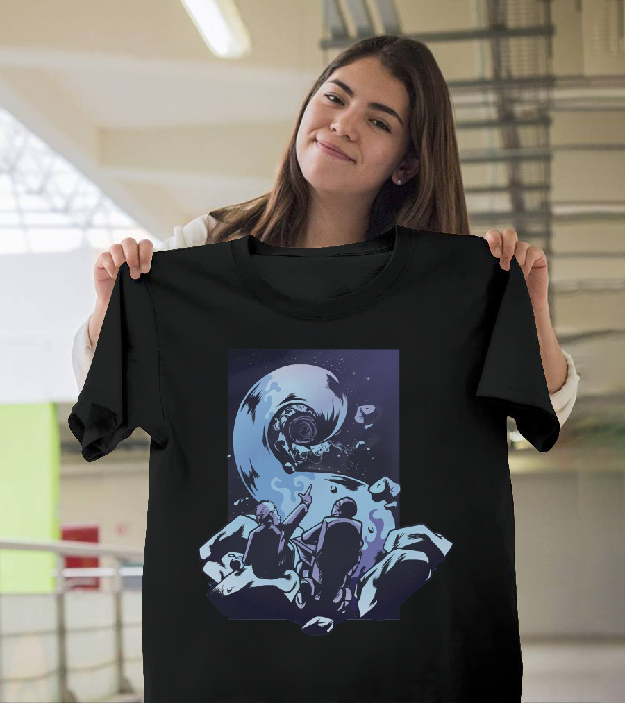Blackhole Astronauts Observing Cosmic Swirl in Space T-Shirt