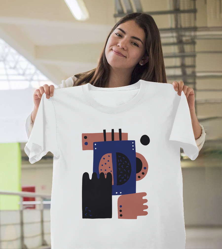 Coffee Bean Abstract Geometric Shapes T-Shirt