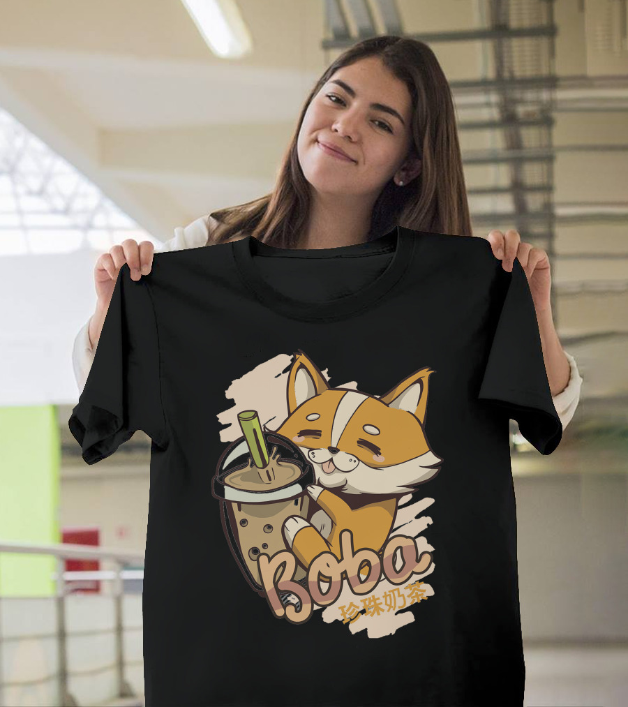 Boba Corgi Bubble Tea 珍珠奶茶 T-Shirt