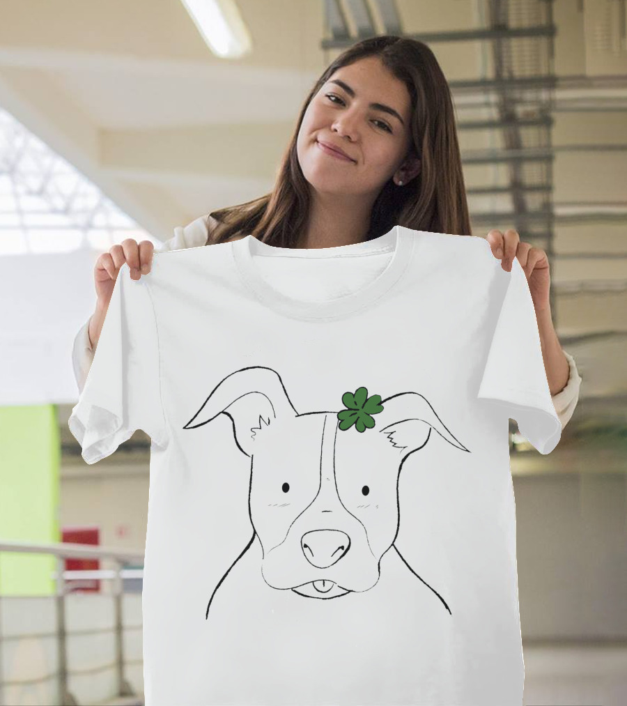 Pitbull Doodle with Shamrock T-Shirt