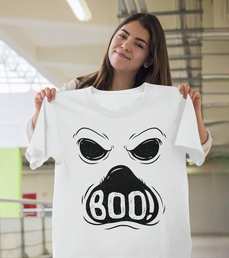 BOO Ghost Face Spooky Stare T-Shirt