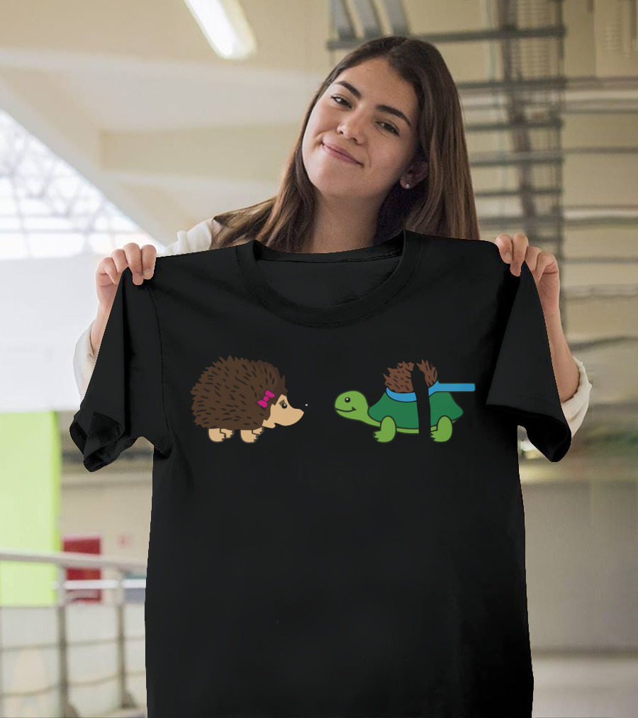 Love Will Find A Way Hedgehog and Turtle Cartoon T-Shirt