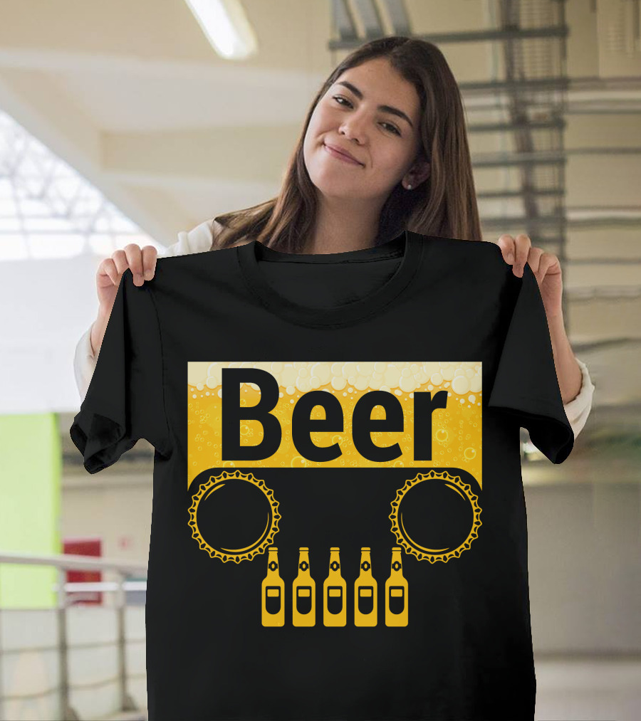 Beer Jeep Cap Bottles T-Shirt